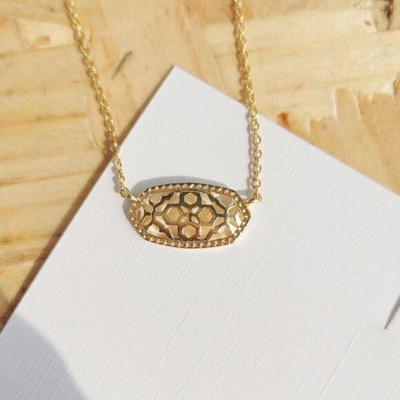NEW Kendra Scott Elisa Gold Filigree Necklace Gold - Picture 2 of 3